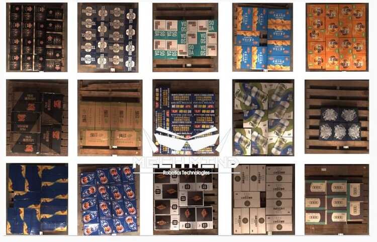 examples of cartons colors and cartons shape © Mech-Mind Robotics 